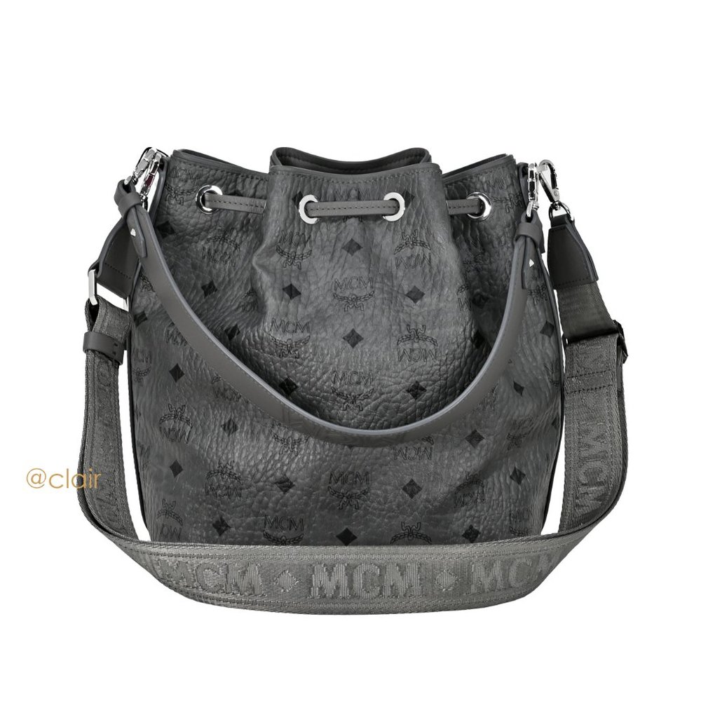 MCM Small Drawstring Visetos Coated Canvas Bag - Picture 3 of 12